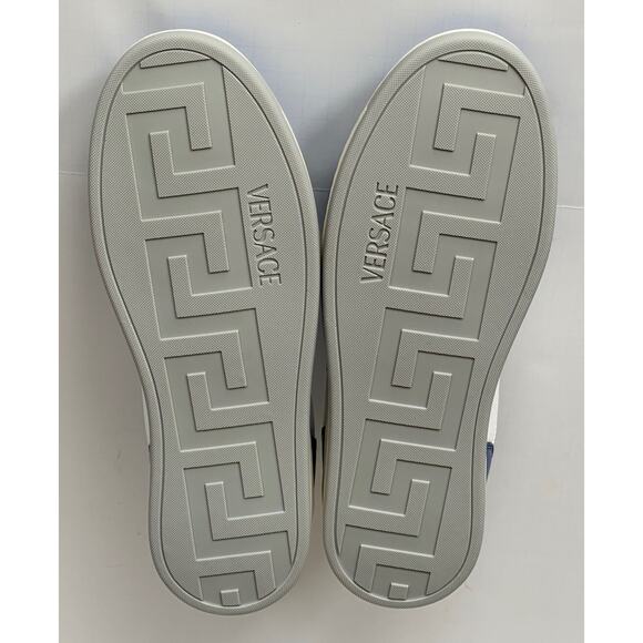 Versace Medusa Low Top Mens Blue/White Leather Sneakers 12.5 US 45.5 IT NIB $750 main image 4